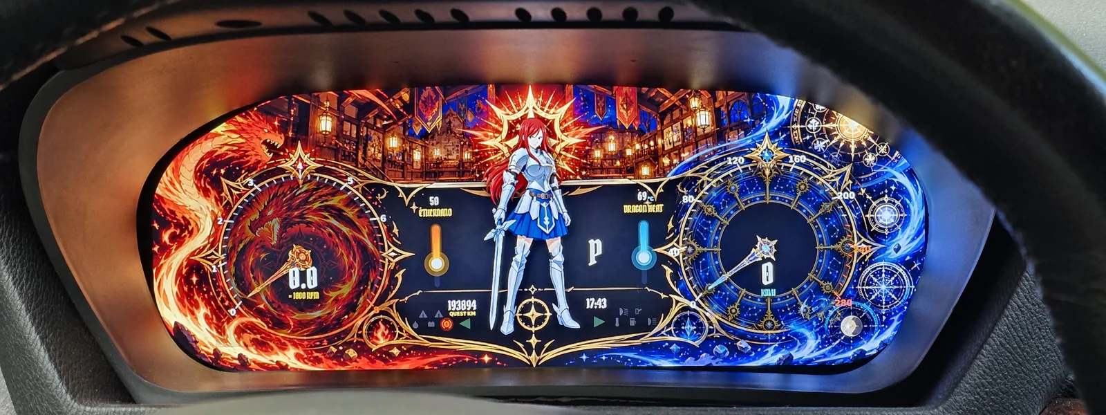 Réalisation compteur manga Fairy Tail photographiée en fonctionnement à bord